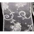 thumbnail image 1 of The Ribbon People White Climbing Rose Print Wired Craft Ribbon 2.5" x 40 Yards, 1 of 2