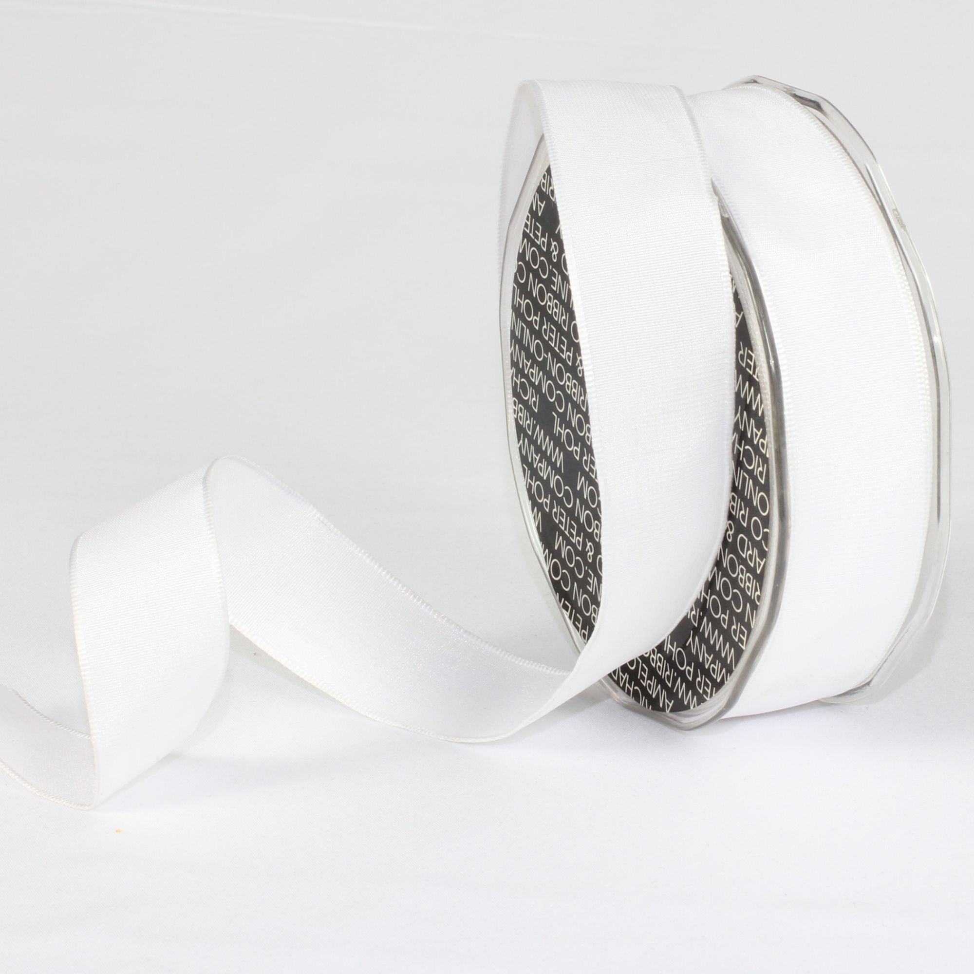 The Ribbon People White Contemporary Wired Craft Ribbon 1" x 54 Yards