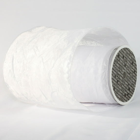 The Ribbon People White Crinkled Solid Wired Craft Ribbon 6" x 27 Yards