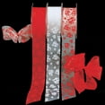 thumbnail image 1 of The Ribbon People White Modern Heart Print Cut Edge Organza Craft Ribbon 1.5" x 50 Yards, 1 of 2