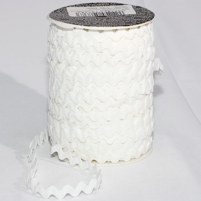 The Ribbon People White Woven Edge Ric Rac Christmas Craft Ribbon 0.25 ...