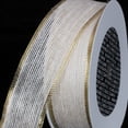 thumbnail image 1 of The Ribbon People White and Gold Edge Wired Craft Ribbon 1.5" x 40 Yards, 1 of 2