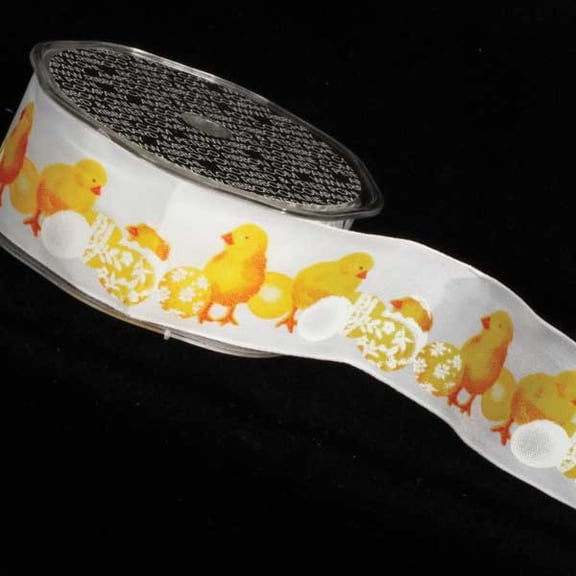 The Ribbon People Yellow Easter Chicks Wired Craft Ribbon 1.5" x 27 Yards
