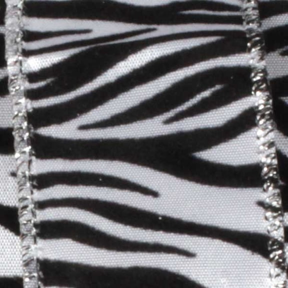 Zebra Stripes Black and White Wildlife Wired Craft Ribbon 1.5" x 40 Yards