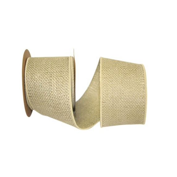 The Ribbon Roll - T3221M-577-40F, Burlap Colored Wired Edge Ribbon, Sage, 2-1/2 Inch, 10 Yards