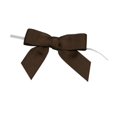 thumbnail image 1 of The Ribbon Roll - T5172-09203-2X1, Grosgrain Twist Tie Bows - Small Bows, Brown, 5/8 Inch, 100 Pieces, 1 of 1