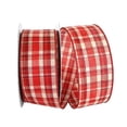 thumbnail image 1 of The Ribbon Roll - T92684W-065-40K, Plaid Prime Value Wired Edge Ribbon, Red, 2-1/2 Inch, 50 Yards, 1 of 1