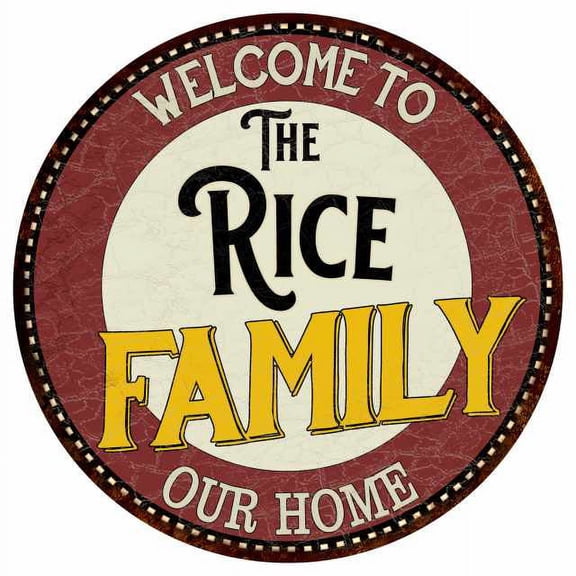 The Rice Family 14" Round Metal Sign Kitchen Game Room Decor 100140038170