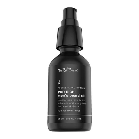 The Rich Barber Pro Rich Men's Beard Oil, 1 oz. - Thick Growth with Castor, Argan, & Jojoba Oil - All Beard Types