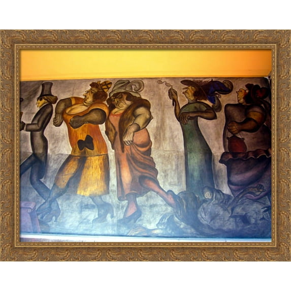 The Rich People (detail) 36x28 Large Gold Ornate Wood Framed Canvas Art by Jose Clemente Orozco