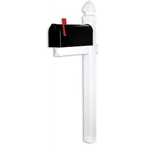 The Richmond Vinyl/PVC Mailbox Post No Dig System - White (Includes Mailbox)