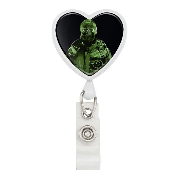 The Riddler Headshot Heart Lanyard Retractable Reel Badge ID Card Holder