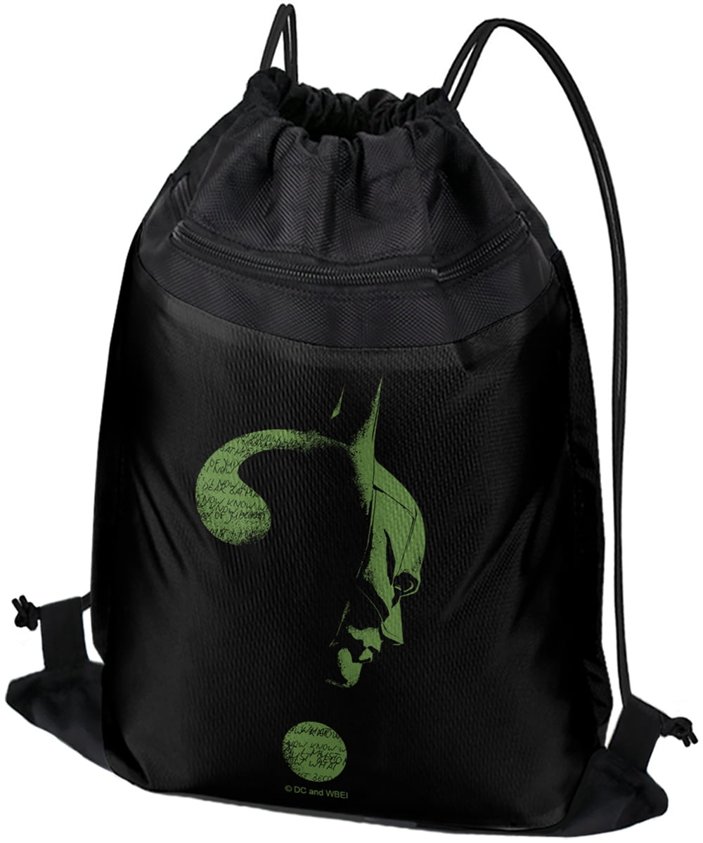 The Riddler's Question Mark Drawstring Backpack Sports Bag Sackpack 17 ...