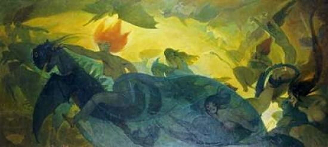 The Ride of The Valkyries Canvas Art - Carl Engel (10 x 20)