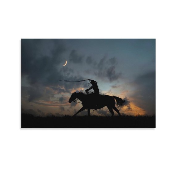 The Rider in The Fieldsjpg Canvas Art Poster and Wall Art Picture Print Modern Family bedroom Decor Posters 16x24inch(40x60cm)
