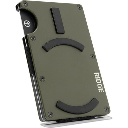 The Ridge Wallet - Matte Olive MagSafe Wallet Cash Strap - Green