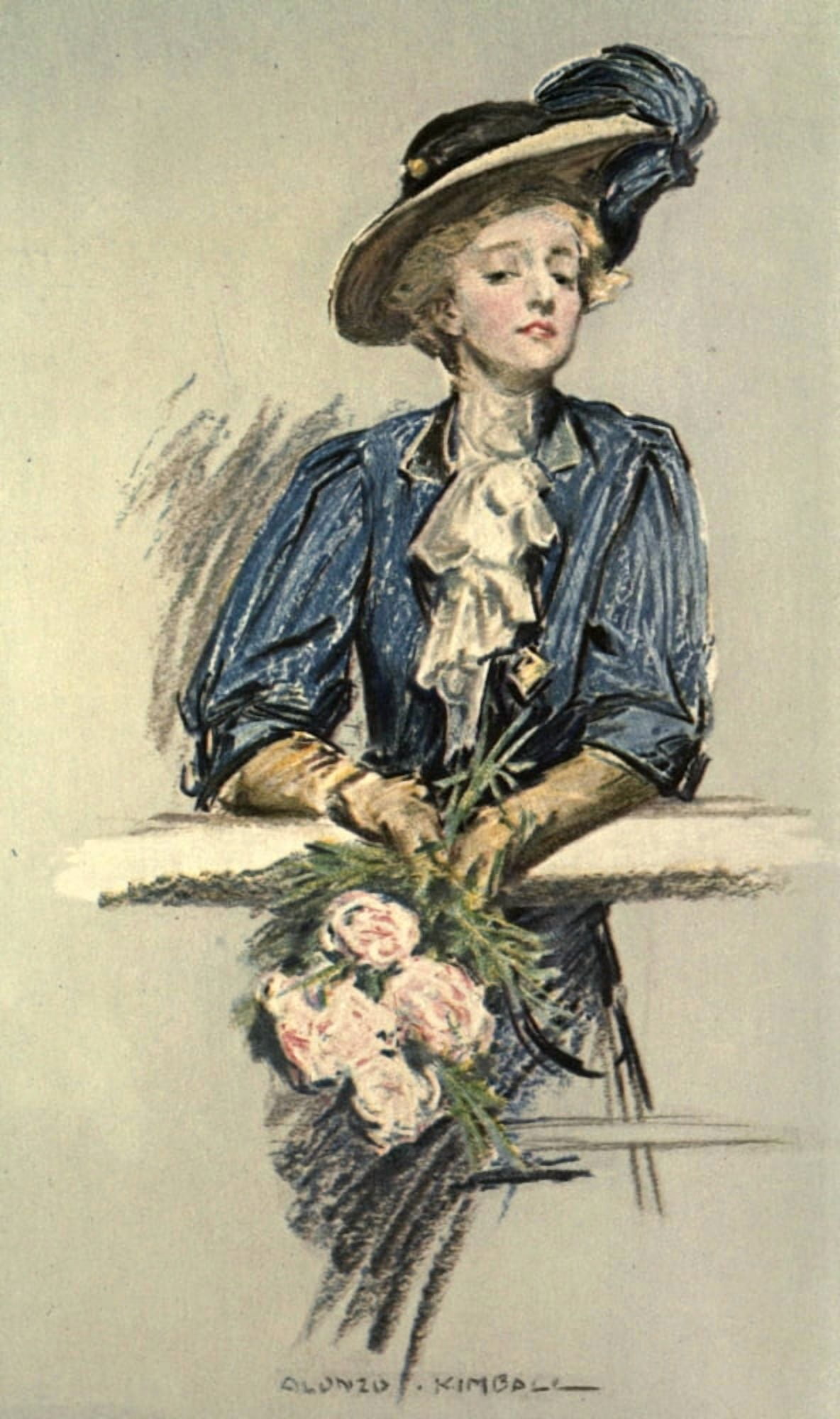 The Right Man c1908 Woman Canvas Art - Alonzo Kimball (18 x 24)