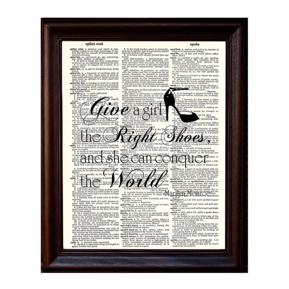 The Right Shoes M. M. Quote - Dictionary Art Print Printed On Authentic Vintage Dictionary Book Page - 8 x 10.5