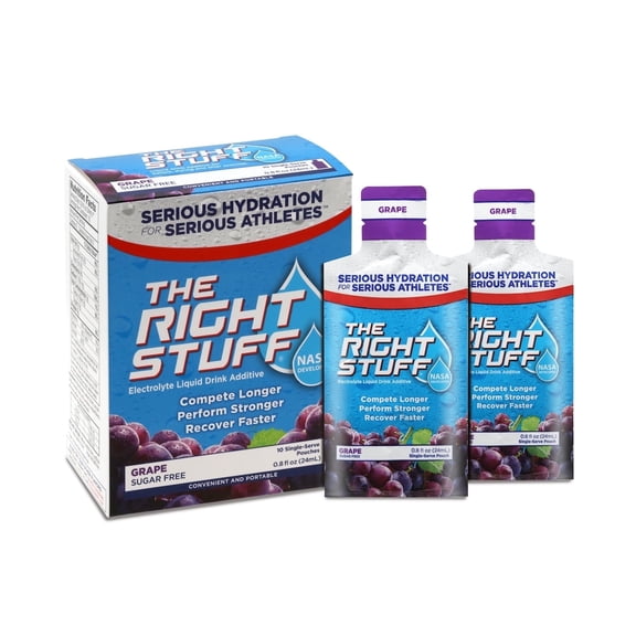 The Right Stuff Electrolyte Drink additive Std - Retail 10-Pouch Box - Grape