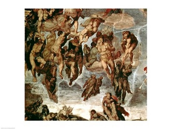 The Righteous Drawn up to Heaven detail from The Last Judgement in the Sistine Chapel c1508-12 Canvas Art - Michelangelo Buonarroti (36 x 24)