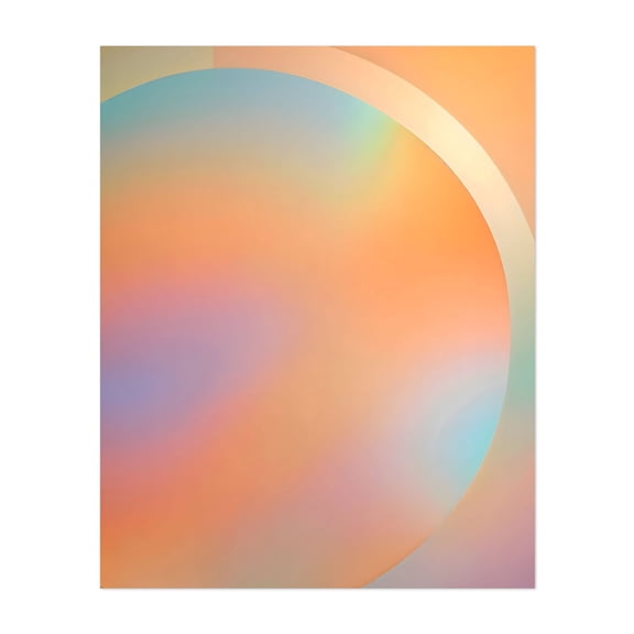 The Ring - India Digital Art Abstract Geometric Pastel Modern Art Minimalist Mid-Century Modern Surrealism Unframed Wall Art Print 30 x 40 inches