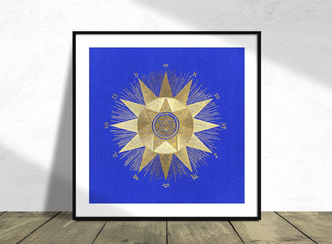 The Rising Signs Solar Biology Hiram Erastus Butler Square Poster Retro ...
