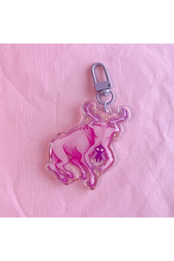 The Ritual Moder the Jotunn Kawaii Pink Horror Monster Keychain Acrylic Charm (1 keychain)