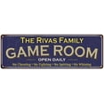 thumbnail image 1 of The Rivas Family Gift Blue Game Room Metal 6x18 Sign 206180037269, 1 of 1