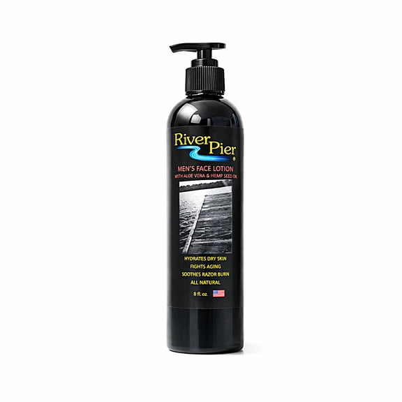 Mens Face Lotion 8oz - Lightweight, Non-Greasy, Hydrates & Soothes