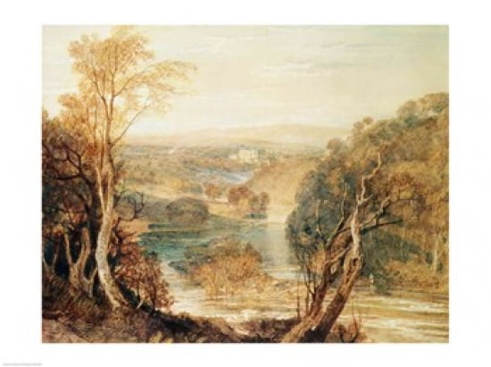 The River Wharfe with a distant view of Barden Tower Canvas Art - JMW Turner (24 x 18)