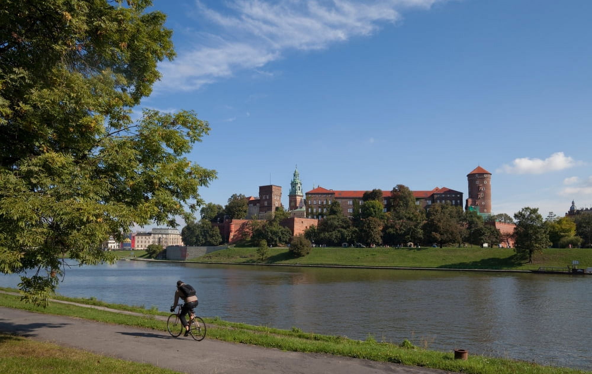 The River Wisla passing the 11th Century Royal Castle Wawel Hill Krakow Poland Canvas Art - Panoramic Images (27 x 9)