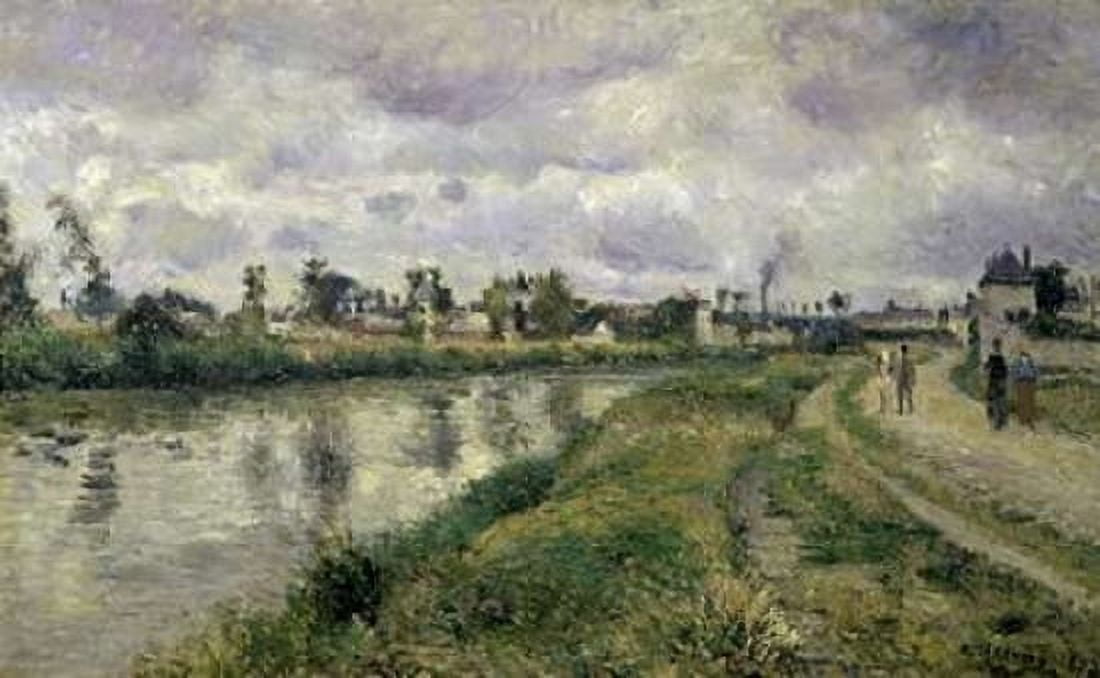 The Rivers Edge Canvas Art - Camille Pissarro (12 x 18)
