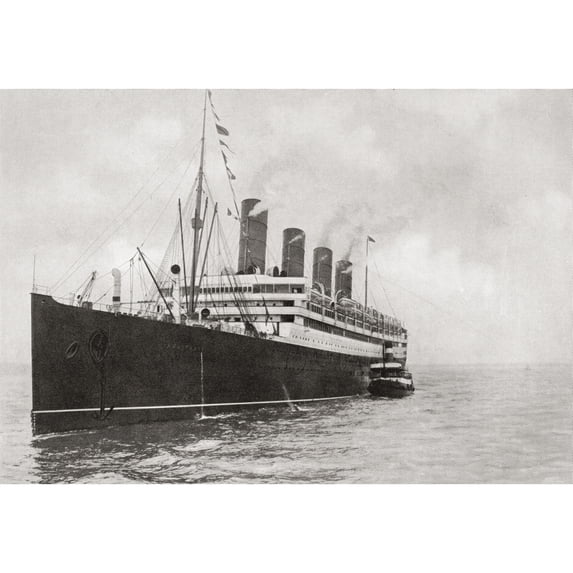 The Rms Aquitania Of The Cunard Line. From The Year 1914 Illustrated. Poster Print