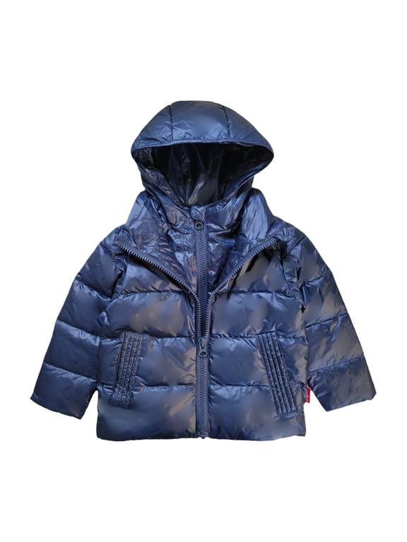 The Road Coat Down Toddler Winter Coat, Car Seat Coat for Babies & Kids, 80% Down & 20% Feather, Water-Repellent, Navy - 6