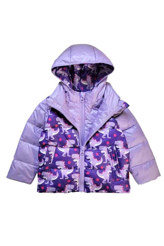Car Seat Coat | The Road Coat Down - Purple Raptor Print