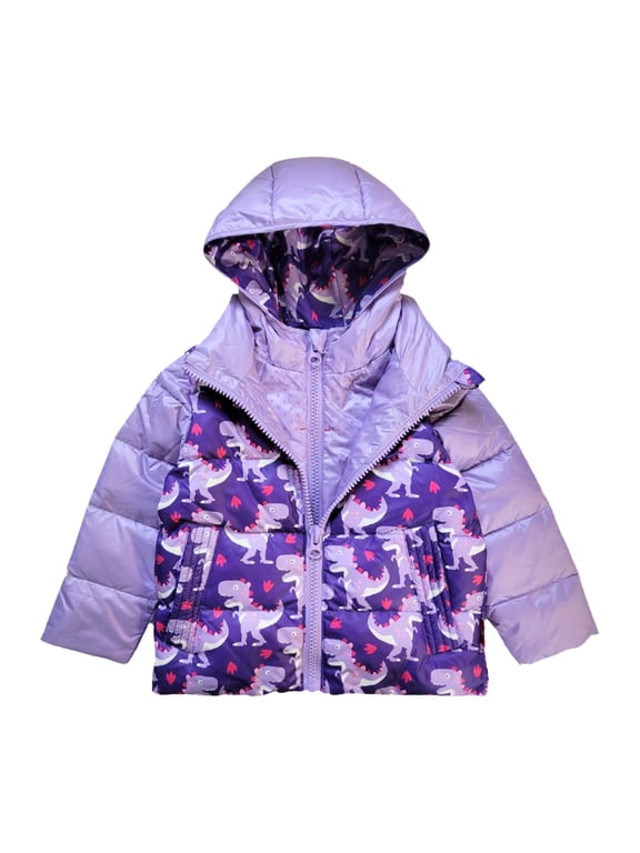 The Road Coat Down Toddler Winter Coat, Car Seat Coat for Babies & Kids, 80% Down & 20% Feather, Water-Repellent, Purple Raptor - 5