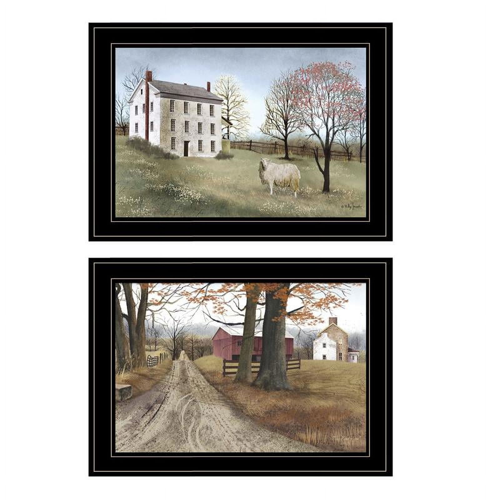 The Road Home Multi-Color Landscape Architecture Prints with Black Frame