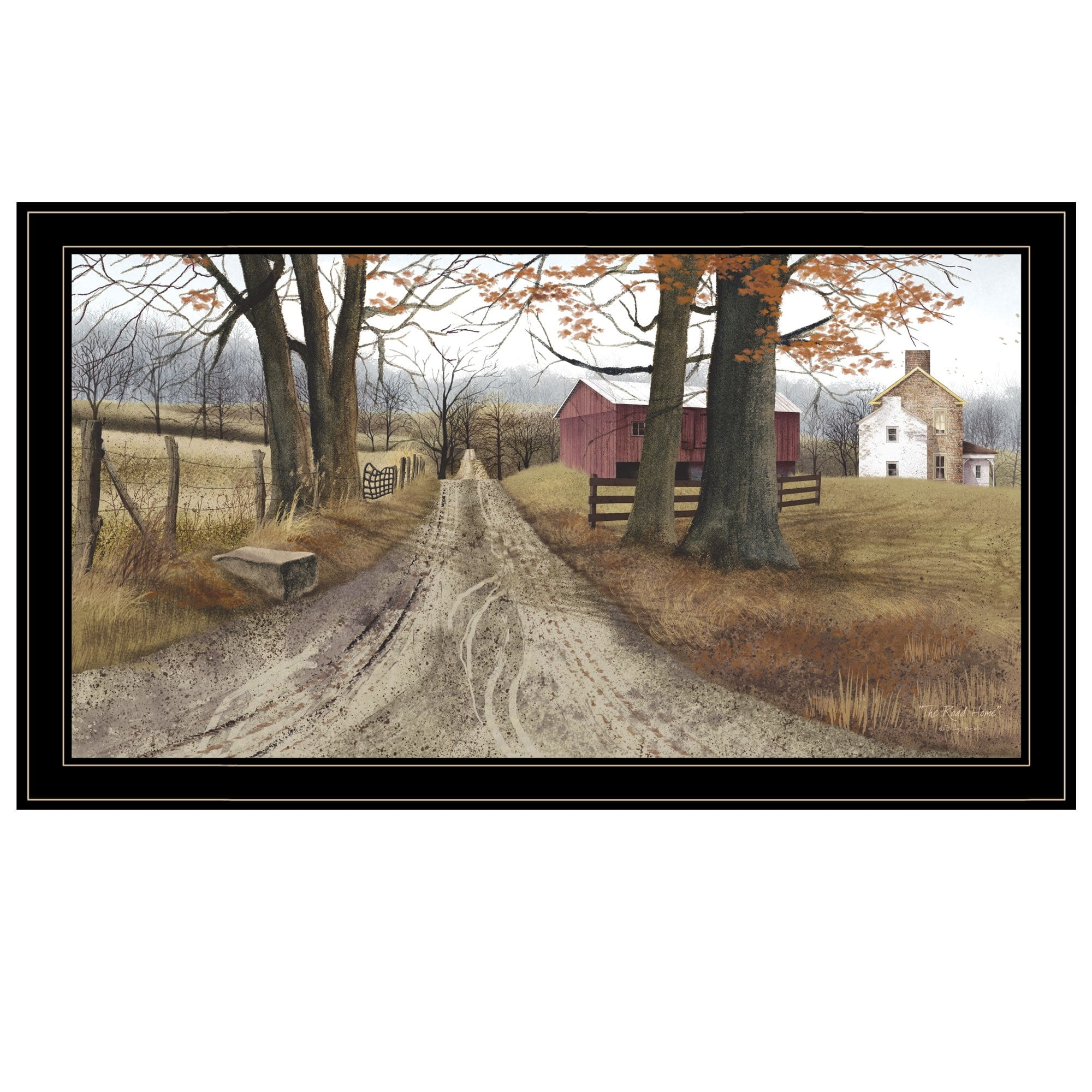 The Road Home Black Framed Canvas Print