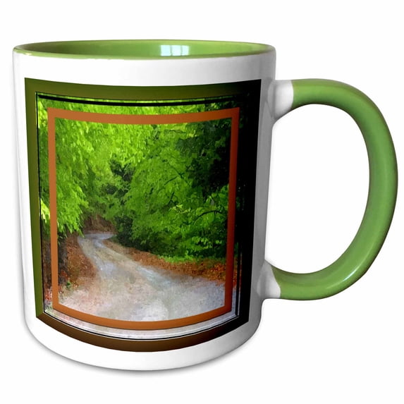 3drose, the Road Less Traveled, 11oz Two-tone Green Mug