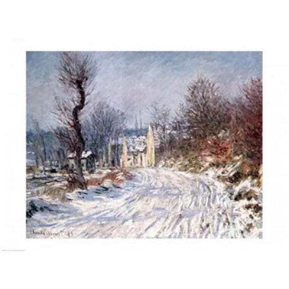 The Road To Giverny Winter 1885 Poster Print by Claude Monet - 36 x 24 in. - Large