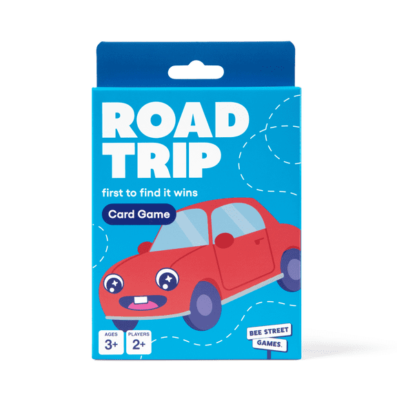 Road Trip from Bee Street Games, Road Trip Games for Kids and Family Fun on The Go, Includes 36 Jumbo Playing Cards.