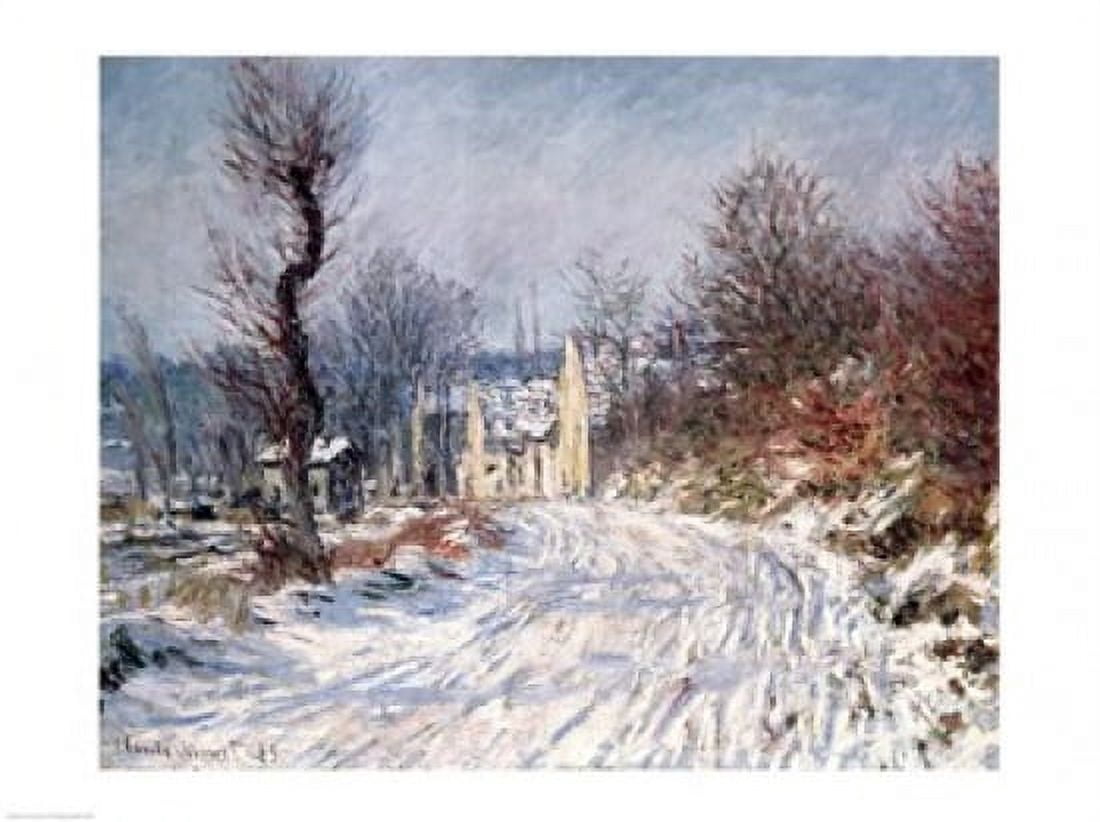 The Road to Giverny Winter 1885 Canvas Art - Claude Monet (24 x 18)