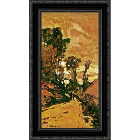The Road to the Farm of Saint Simeon 17x24 Black Ornate Wood Framed Canvas Art by Monet, Claude