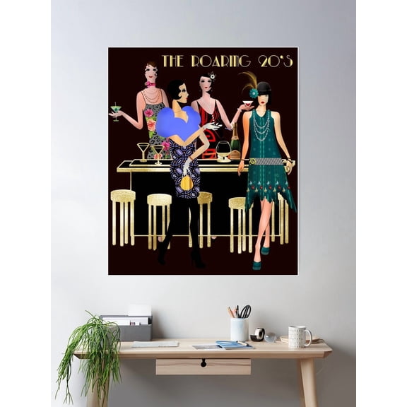 The Roaring Twenties Poster Wall Art, Modern Wall Decor For Living Room Bedroom, 12x18 UNFRAMED