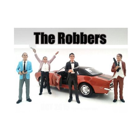 The Robbers 4 Piece Figure Set For 1:24 Scale Models by American Diorama 23921-23922-23923-23924