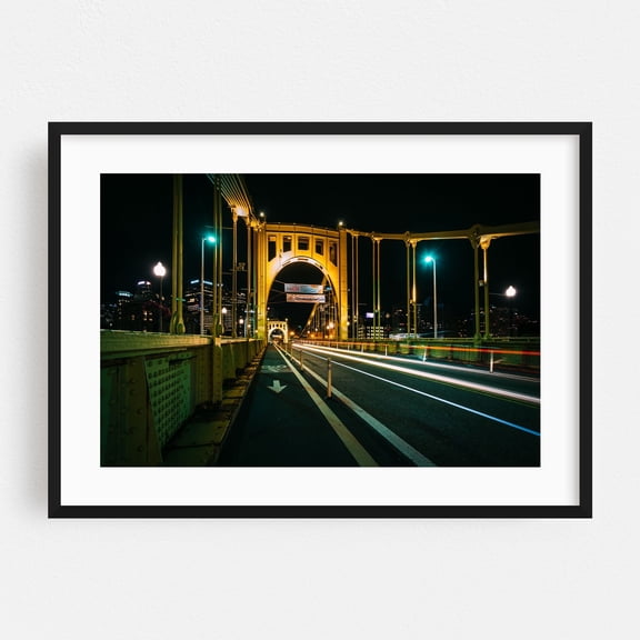 The Roberto Clemente Bridge No. 2 - Pittsburgh Pennsylvania Photography Black Framed Wall Art Print 20 x 30 inches