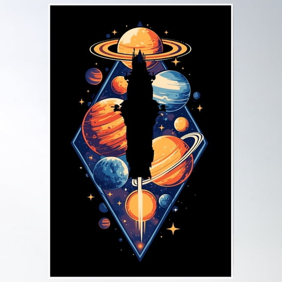 The Roci Wanders Through The System - Scifi Poster Wall Art, Modern Wall Decor, 12x18 UNFRAMED