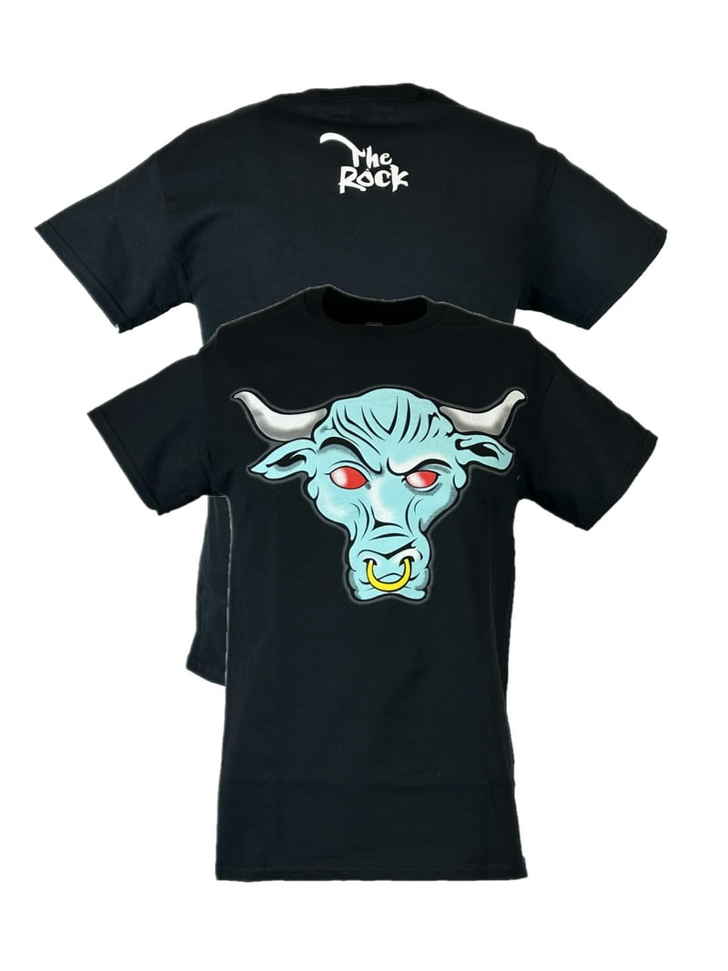 The Rock Blue Brahma Bull Logo Mens Black T-shirt 5XL - Walmart.com
