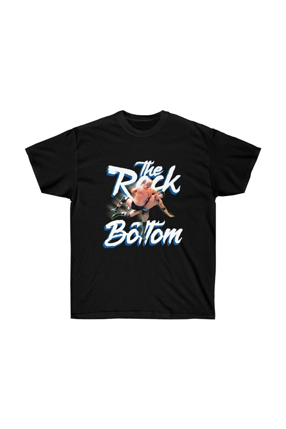 The Rock Dewayne Johnson Rock Bottom Finisher Wrestling Inspired Tee | Black