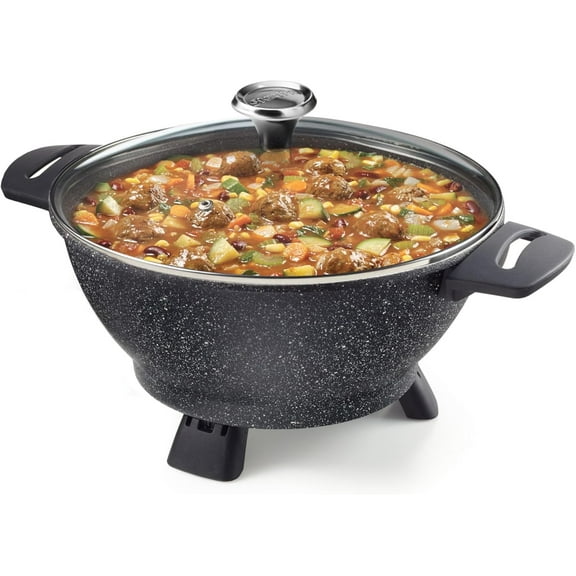 The Rock Electric Multi Pot - 4.5L - Rock.Tec Non-Stick - Tempered Glass Lid - Variable Temperature Control